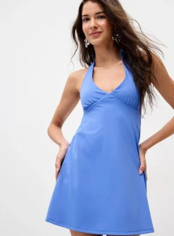 A-line halter minidress