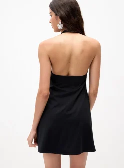 A-line halter minidress