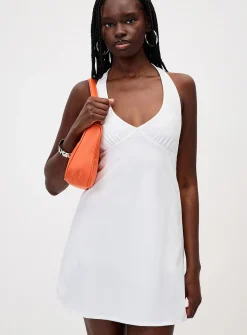 A-line halter minidress
