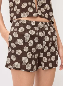 A-line linen blend short
