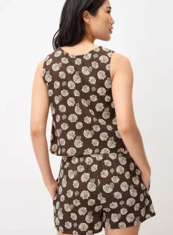 A-line linen blend short