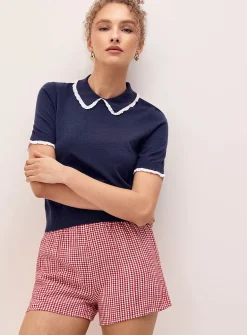 A-line linen blend short