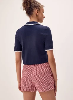 A-line linen blend short