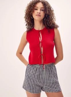 A-line linen blend short