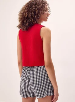 A-line linen blend short