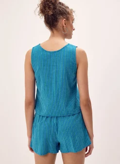 A-line linen blend short
