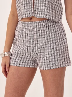 A-line linen blend short