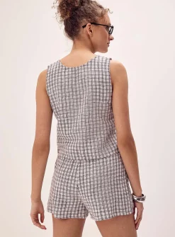 A-line linen blend short