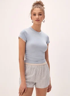 A-line linen blend short