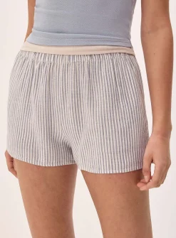 A-line linen blend short