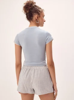 A-line linen blend short