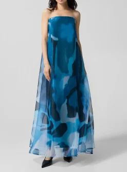 Allyson misty blue bustier maxi dress