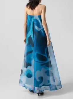 Allyson misty blue bustier maxi dress