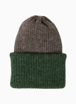 Alpaca wool reversible ribbed tuque