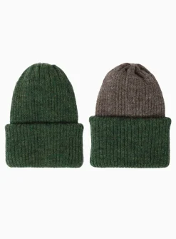 Alpaca wool reversible ribbed tuque