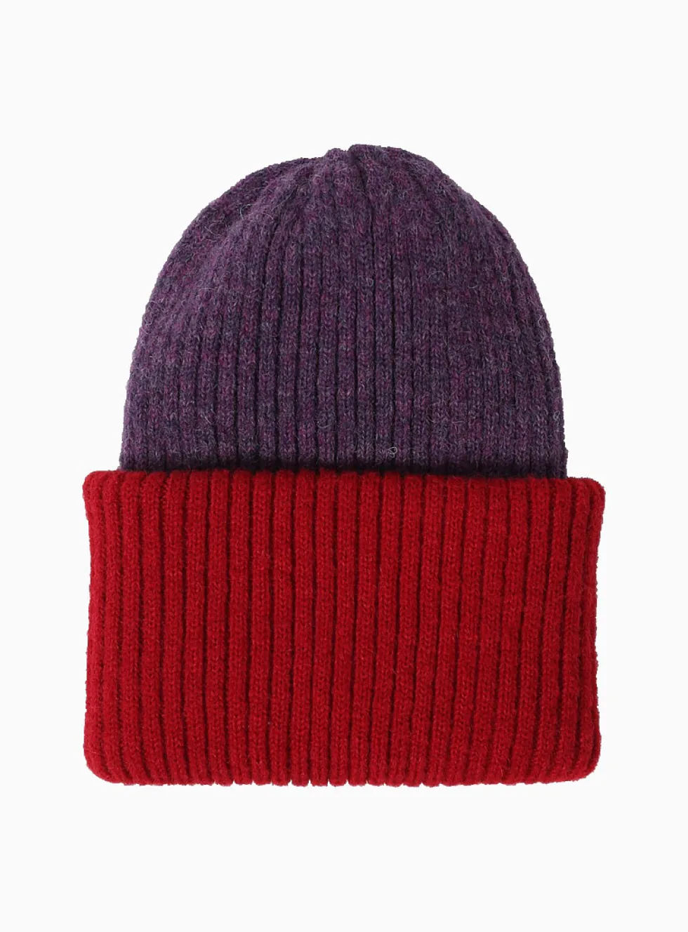 Alpaca wool reversible ribbed tuque