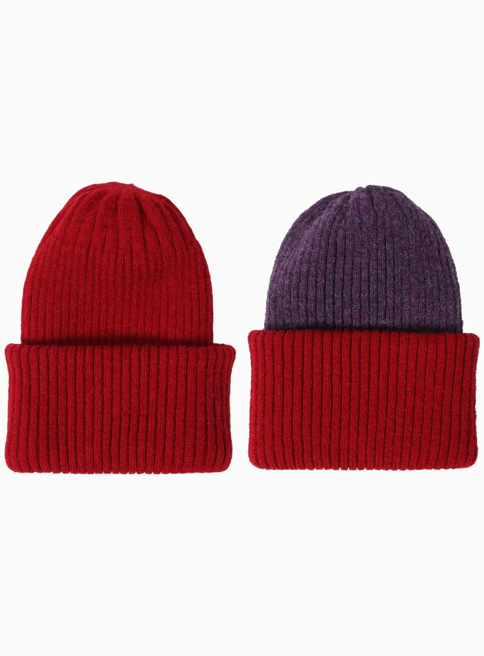 Alpaca wool reversible ribbed tuque