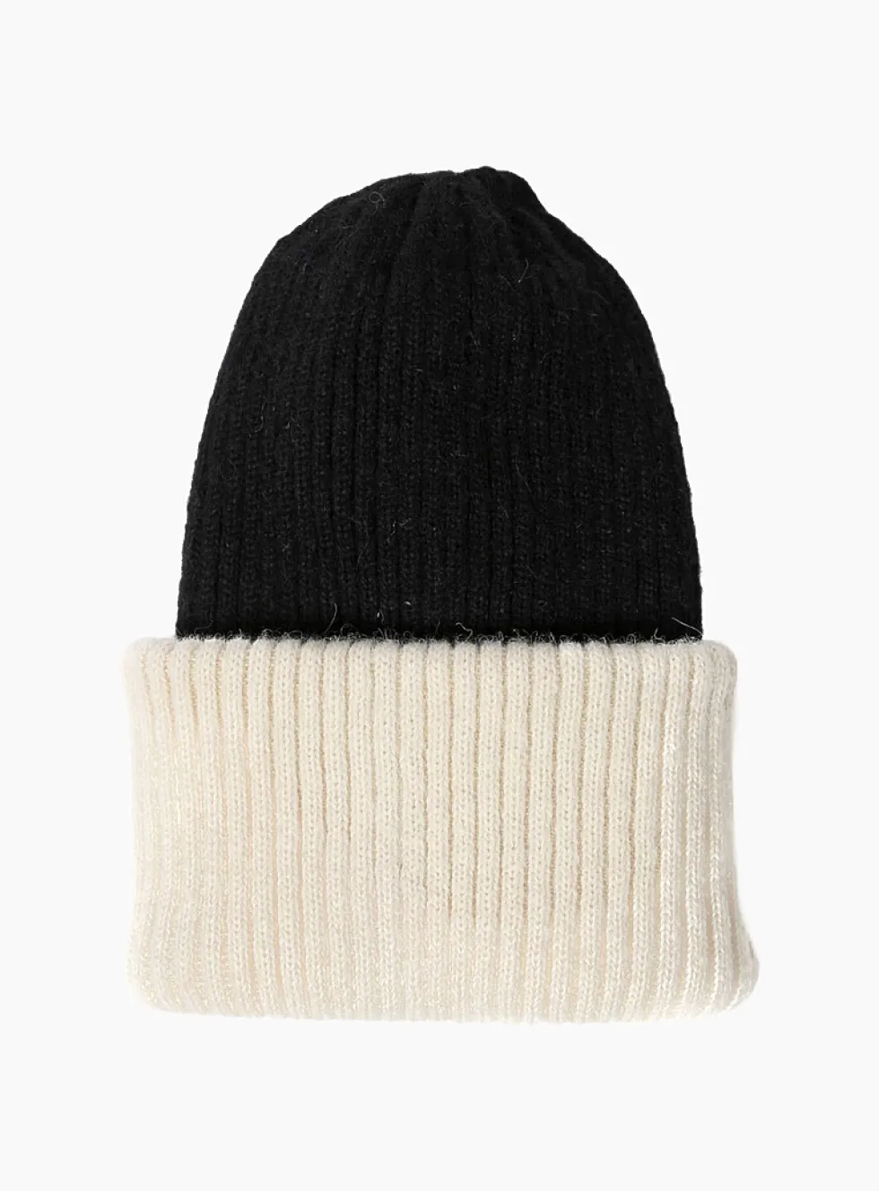 Alpaca wool reversible ribbed tuque