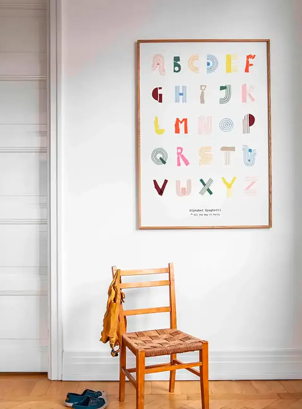 Alphabet Spaghetti - colourful art print