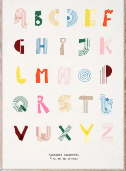 Alphabet Spaghetti - colourful art print