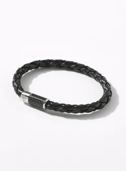 Alutex and braided leather bracelet