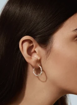Amalgam sterling silver hoops