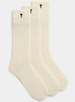 Ami de Cœur rib-knit socks