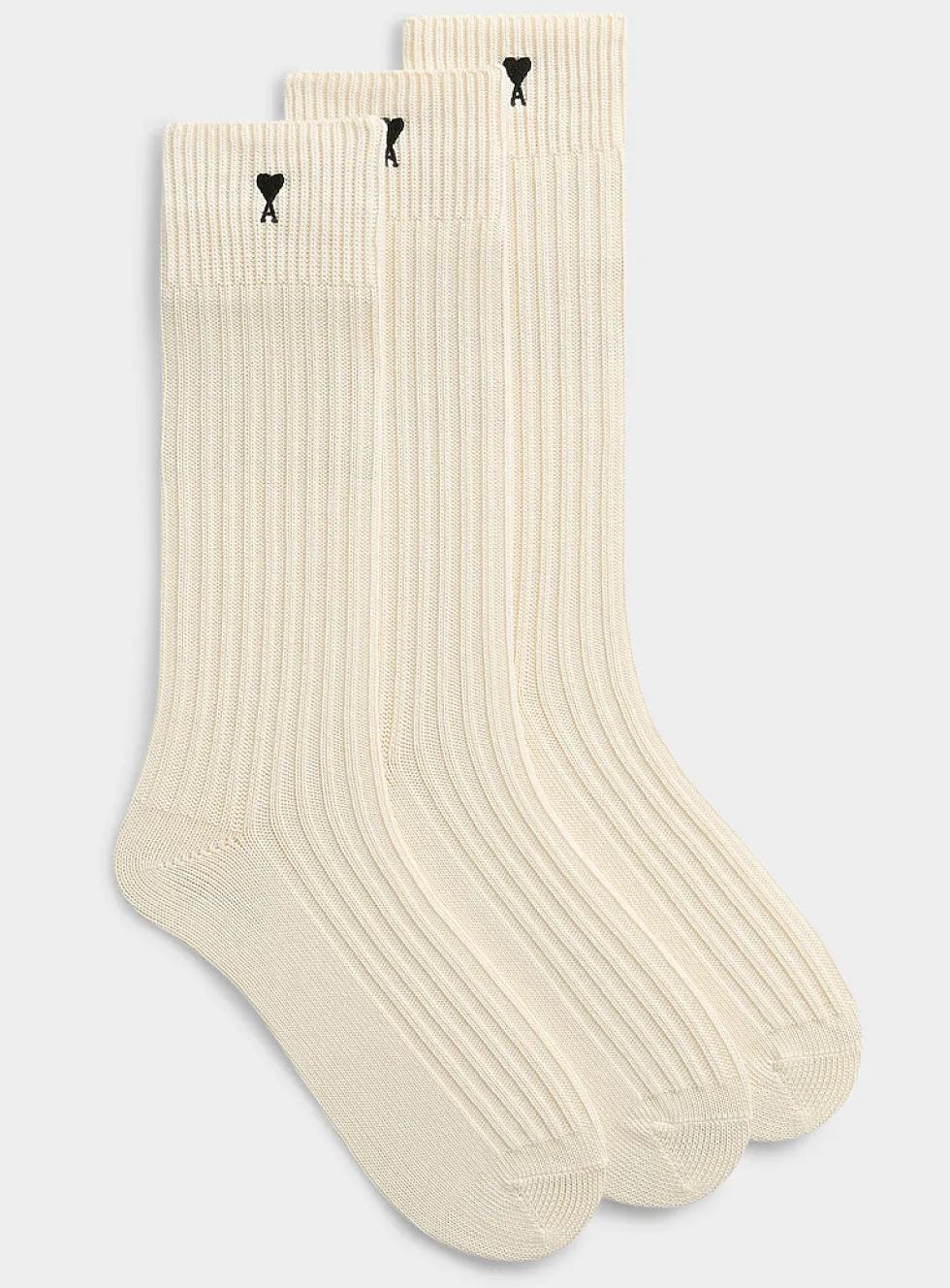 Ami de Cœur rib-knit socks