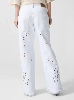 Amia geometric broderie anglaise jean
