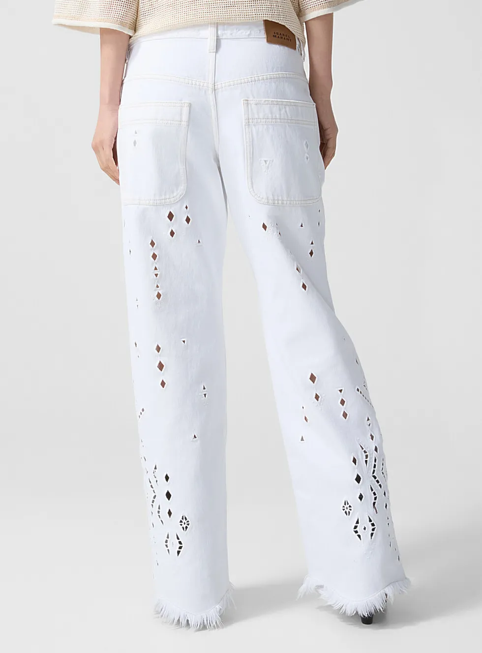 Amia geometric broderie anglaise jean