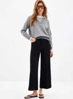 Anessa cropped solid black jean