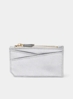 Angular-pocket pebbled card holder