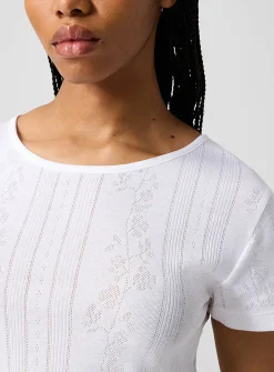 Anna floral pointelle T-shirt