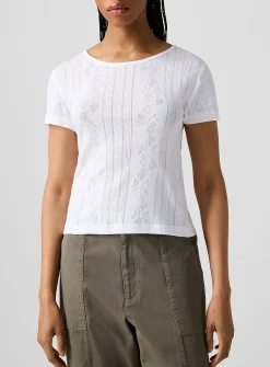 Anna floral pointelle T-shirt