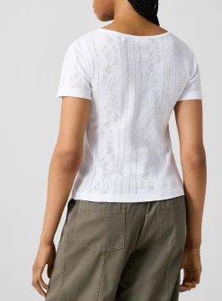 Anna floral pointelle T-shirt