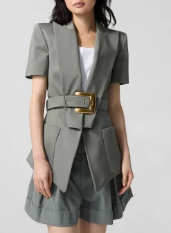 Anthem buckle gabardine jacket