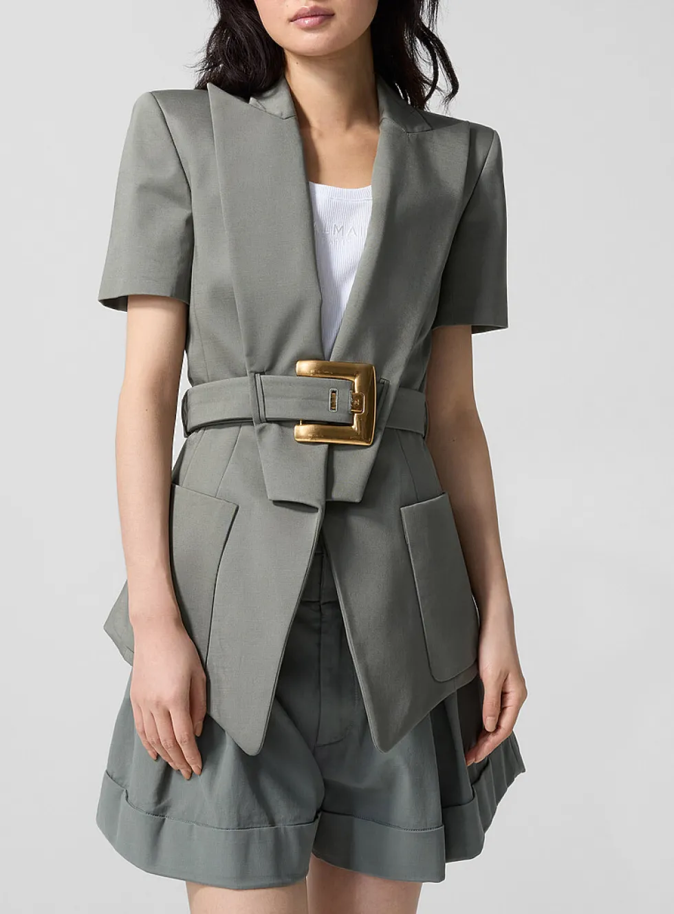 Anthem buckle gabardine jacket