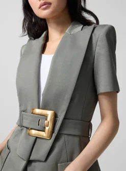Anthem buckle gabardine jacket