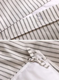 Anthracite striped duvet cover set