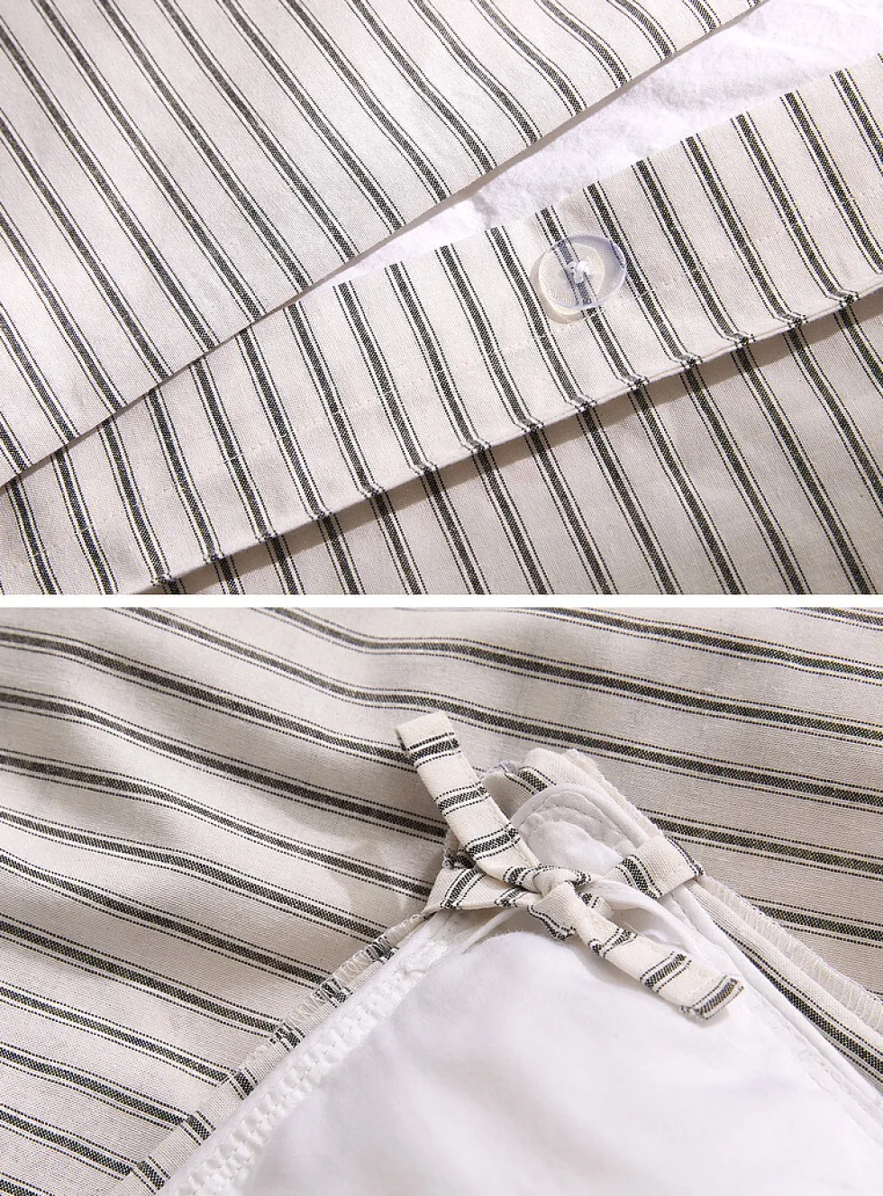 Anthracite striped duvet cover set