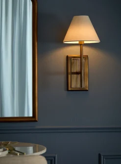 Antique brass finish fluted sconce