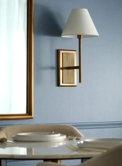 Antique brass finish fluted sconce