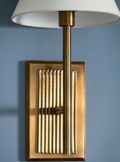 Antique brass finish fluted sconce