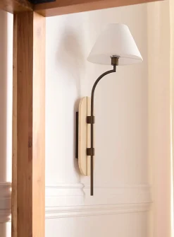 Antique bronze finish wall sconce