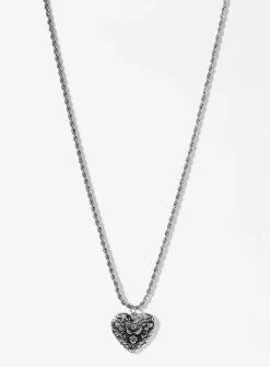 Antique heart medallion twisted chain