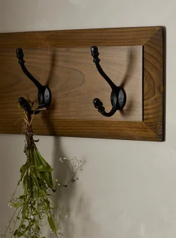 Antique 5-hook wall coat rack