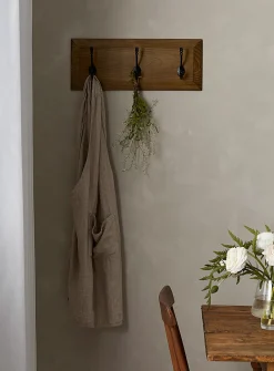 Antique 3-hook wall coat rack