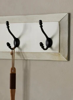 Antique 3-hook wall coat rack