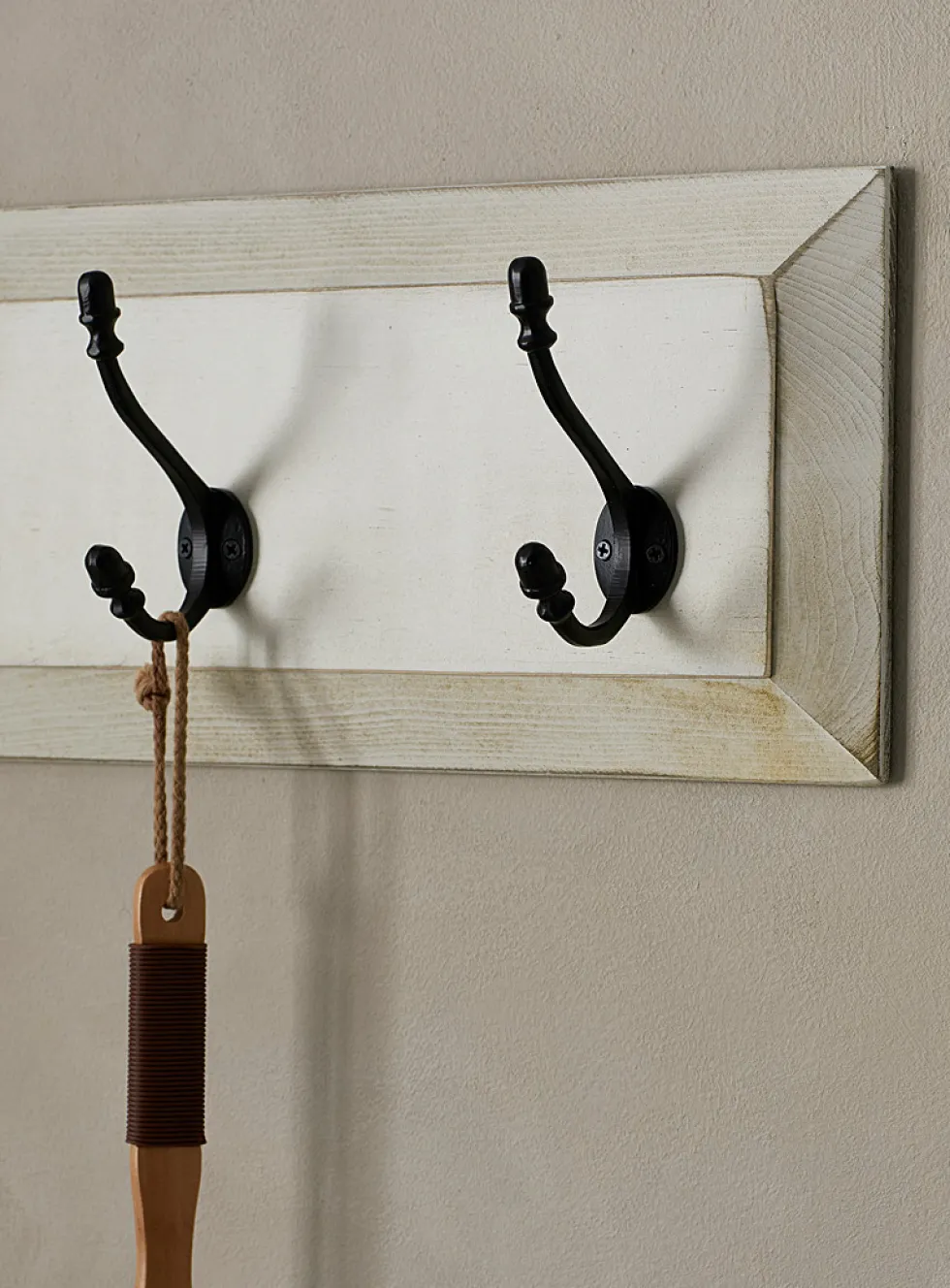 Antique 3-hook wall coat rack
