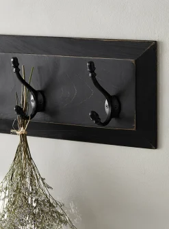 Antique 5-hook wall coat rack